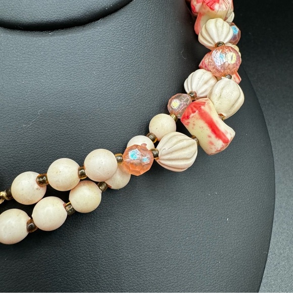 Vintage 1960s Signed Hong Kong Beaded Collar Necklace 29in - Picture 4 of 11